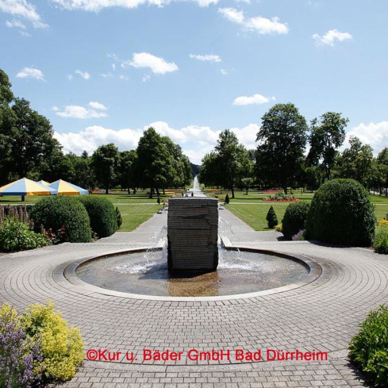 bad dürrheim, kurpark, brunnen, parkanlage, blumen, sommer, erholung