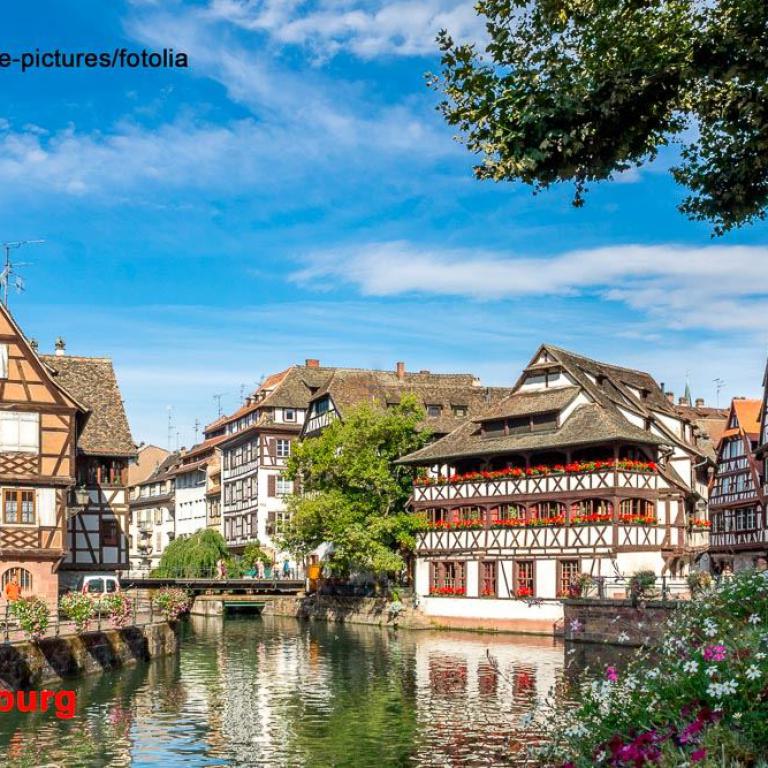 straßburg, fachwerkhäuser, altstadt, kanal, elsass, frankreich, historisch, flussufer,
