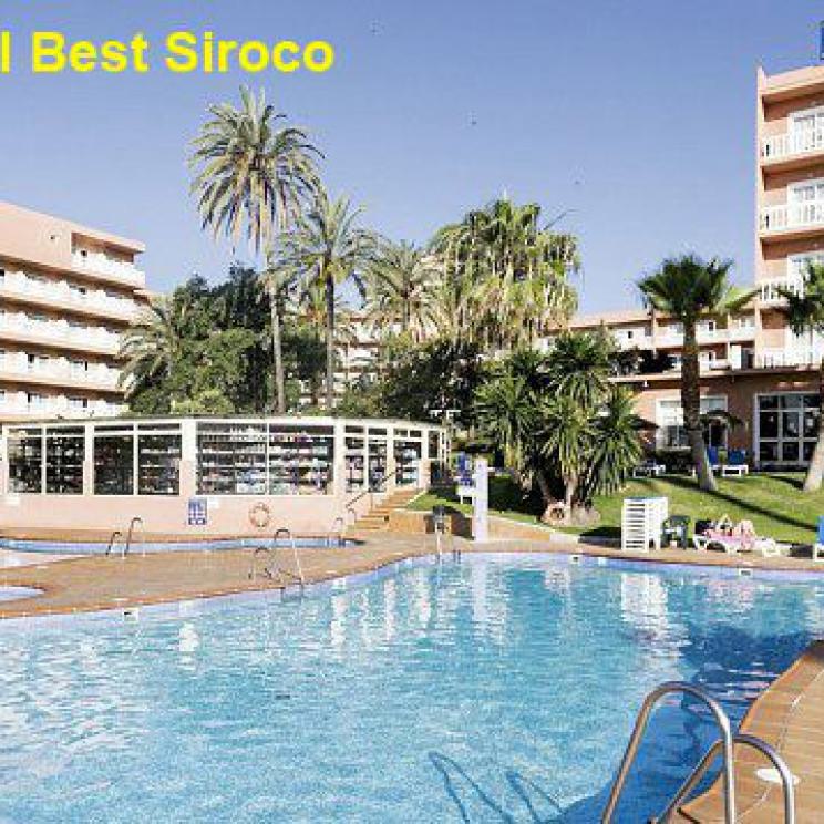 hotel, best siroco, poolanlage, palmen, urlaub, sonne, benalmadena, andalusien, ferienhotel, außenbereich