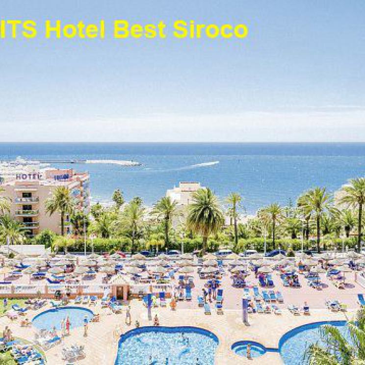 hotel, best siroco, meerblick, poollandschaft, palmen, sonnenliegen, urlaub, andalusien, benalmadena, hotelanlage