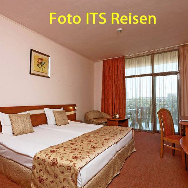 hotelzimmer, doppelbett, balkon, goldstrand, urlaub, tv, komfort
