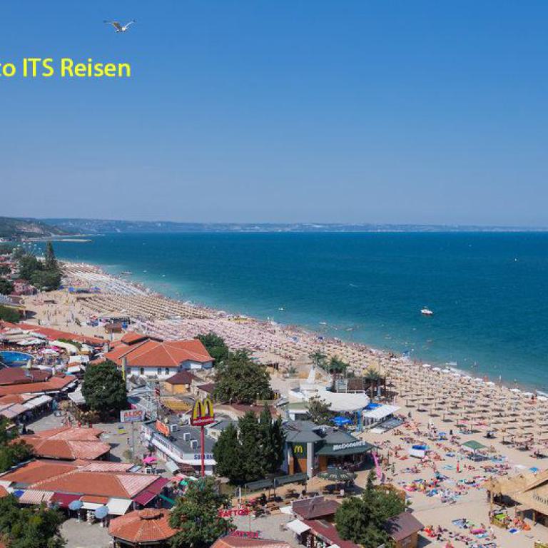 goldstrand, strand, meer, sonne, urlaub, bulgarien, sonnenschirme, badegäste