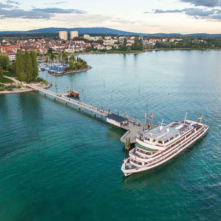 immenstaad, luftaufnahme, bodensee, landesteg, schiff, wasser, ort, natur, urlaub, 